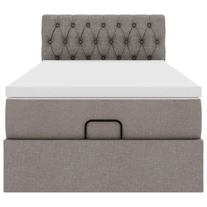 Casa si Gradina - Mobilier - Paturi si accesorii - Paturi - Cadru de pat otoman cu saltea Taupe 90x200cm Material - Infinity.ro