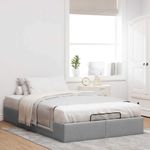 Casa si Gradina - Mobilier - Paturi si accesorii - Paturi - Cadru de pat otoman fara saltea tesatura gri deschis 120x200 cm - Infinity.ro