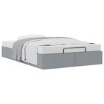 Casa si Gradina - Mobilier - Paturi si accesorii - Paturi - Cadru de pat otoman fara saltea tesatura gri deschis 120x200 cm - Infinity.ro