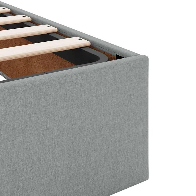 Casa si Gradina - Mobilier - Paturi si accesorii - Paturi - Cadru de pat otoman fara saltea tesatura gri deschis 120x200 cm - Infinity.ro