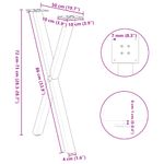 Casa si Gradina - Mobilier - Feronerie si accesorii mobila - Picioare pentru masa in forma de X, 2 buc alb 50x(72-73) cm otel, mărime 50x(72-73) cm (40 mm) - Infinity.ro