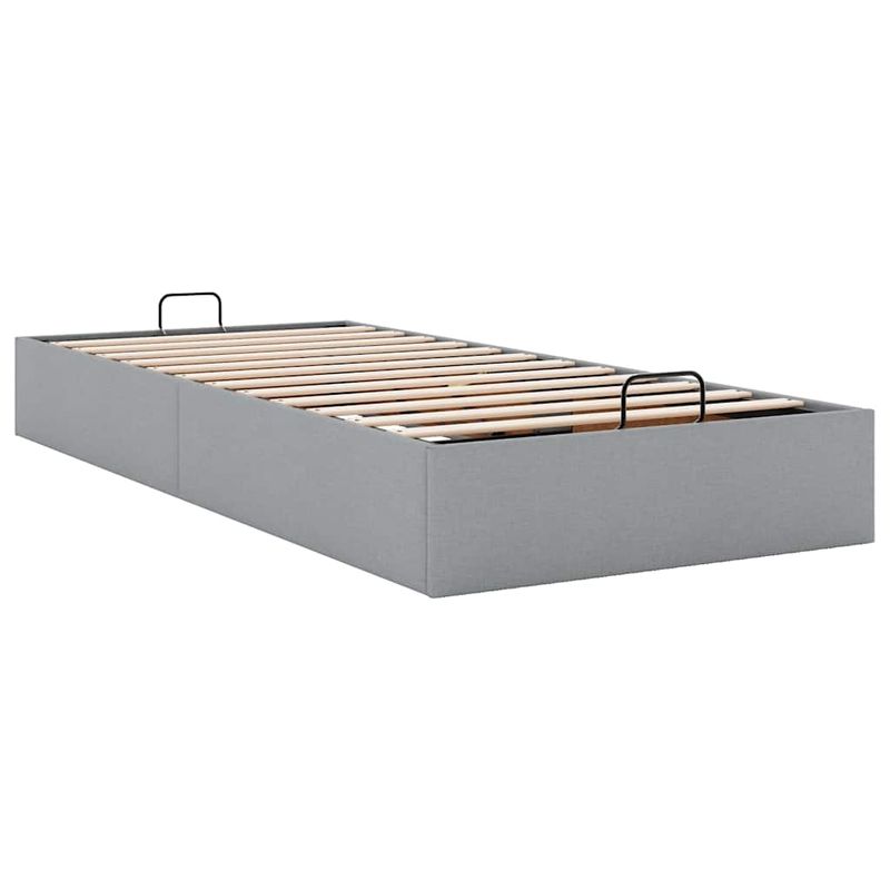 Casa si Gradina - Mobilier - Paturi si accesorii - Paturi - Cadru de pat otoman fara saltea tesatura gri deschis 100x200 cm - Infinity.ro
