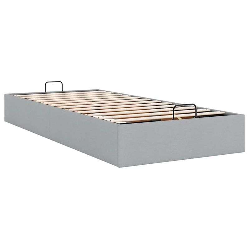 Casa si Gradina - Mobilier - Paturi si accesorii - Paturi - Cadru de pat otoman fara saltea tesatura gri deschis 100x200 cm - Infinity.ro