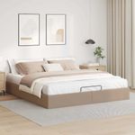 Casa si Gradina - Mobilier - Paturi si accesorii - Paturi - Cadru de pat otoman fara saltea Cappucino piele artificiala, mărime 200x200 cm - Infinity.ro