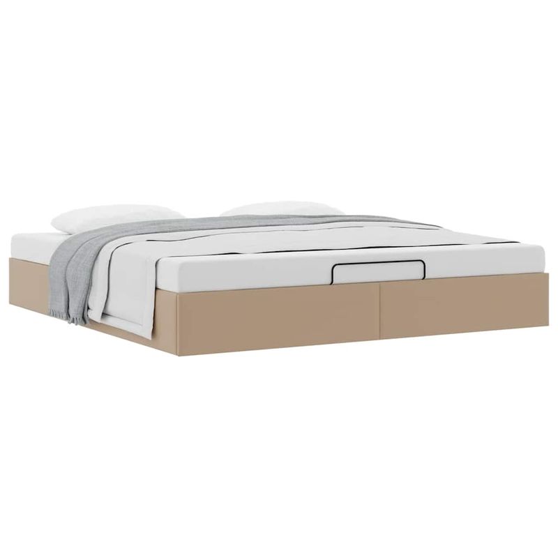 Casa si Gradina - Mobilier - Paturi si accesorii - Paturi - Cadru de pat otoman fara saltea Cappucino piele artificiala, mărime 200x200 cm - Infinity.ro