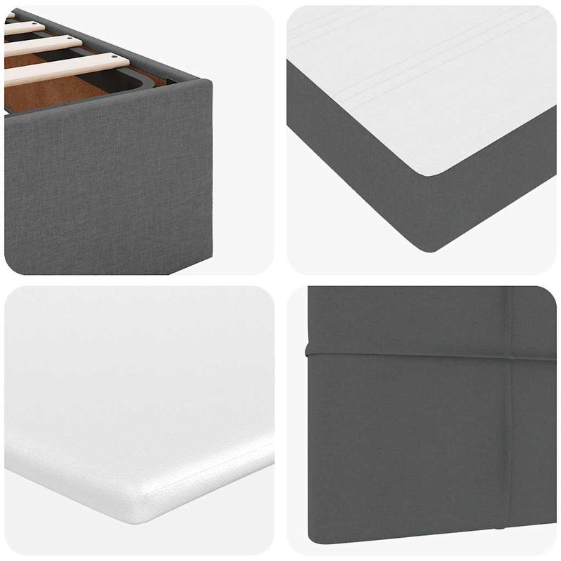 Casa si Gradina - Mobilier - Paturi si accesorii - Paturi - Cadru pat otoman cu saltea tesatura gri inchis 160x200 cm - Infinity.ro