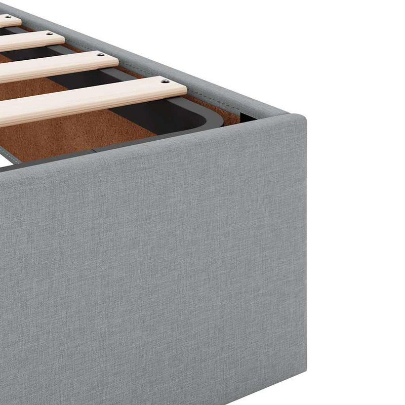 Casa si Gradina - Mobilier - Paturi si accesorii - Paturi - Cadru de pat otoman fara saltea tesatura gri deschis 100x200 cm - Infinity.ro
