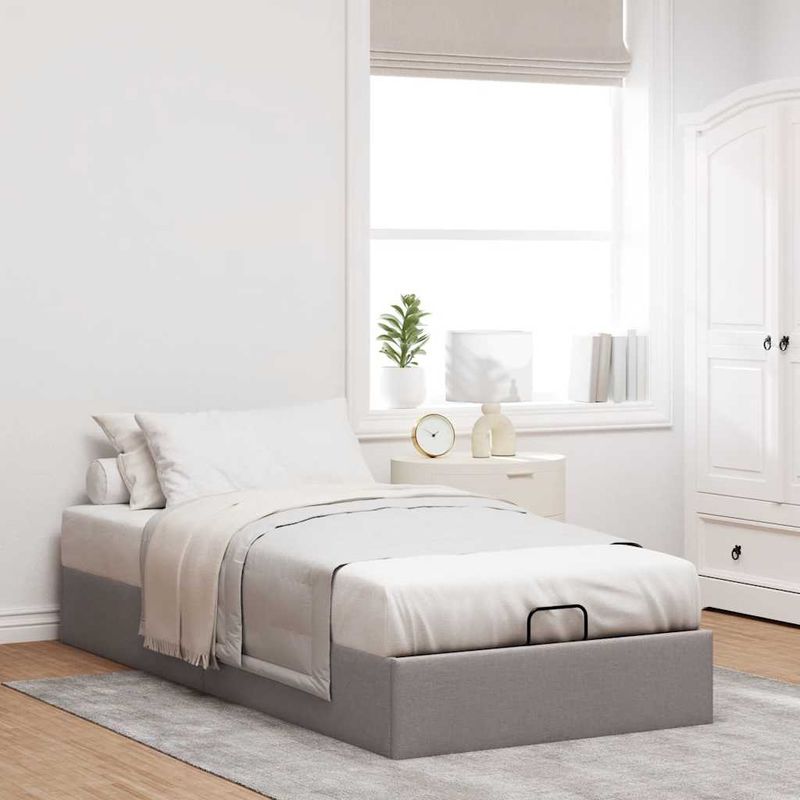 Casa si Gradina - Mobilier - Paturi si accesorii - Paturi - Cadru de pat otoman fara saltea Taupe 80x200 cm tesatura - Infinity.ro