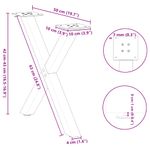Casa si Gradina - Mobilier - Feronerie si accesorii mobila - Picioare pentru masuta cafea in forma de X, 2 buc Antracit Otel, mărime 50x(42-43) cm (40 mm) - Infinity.ro
