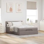 Casa si Gradina - Mobilier - Paturi si accesorii - Paturi - Cadru de pat otoman cu saltea Taupe 140x200cm Material - Infinity.ro