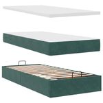 Casa si Gradina - Mobilier - Paturi si accesorii - Paturi - Cadru de pat otoman cu saltele Verde inchis 160x200cm catifea - Infinity.ro