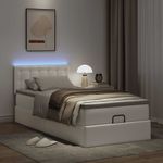 Casa si Gradina - Mobilier - Paturi si accesorii - Paturi - Cadru pat otoman cu saltea alb pur 90x190cm piele artificiala - Infinity.ro