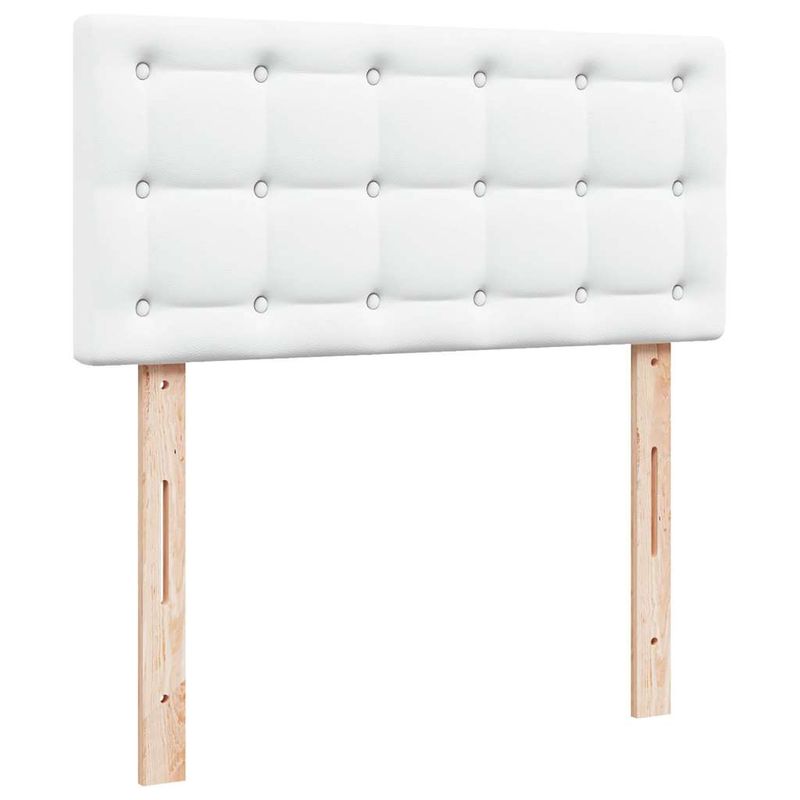 Casa si Gradina - Mobilier - Paturi si accesorii - Paturi - Cadru pat otoman cu saltea alb pur 90x190cm piele artificiala - Infinity.ro