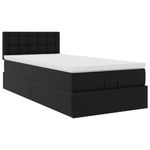 Casa si Gradina - Mobilier - Paturi si accesorii - Paturi - Cadru de pat otoman saltea neagra 100x200cm piele artificiala - Infinity.ro