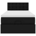Casa si Gradina - Mobilier - Paturi si accesorii - Paturi - Cadru de pat otoman saltea neagra 100x200cm piele artificiala - Infinity.ro