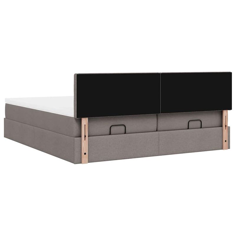 Casa si Gradina - Mobilier - Paturi si accesorii - Paturi - Cadru de pat otoman cu saltele Taupe 200x200cm tesatura - Infinity.ro