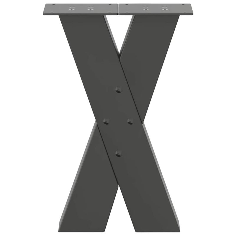 Casa si Gradina - Mobilier - Feronerie si accesorii mobila - Picioare pentru masuta cafea in forma de X, 2 buc Antracit Otel, mărime 38x(42-43) cm (80 mm) - Infinity.ro