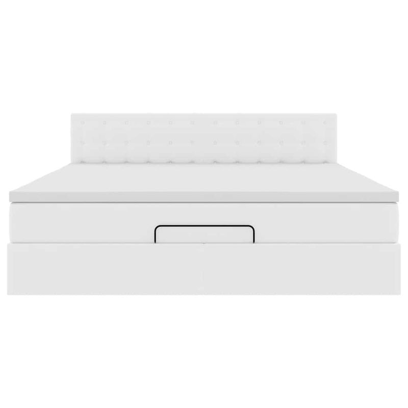 Casa si Gradina - Mobilier - Paturi si accesorii - Paturi - Cadru pat otoman cu saltea alb pur 180x200cm piele artificiala - Infinity.ro