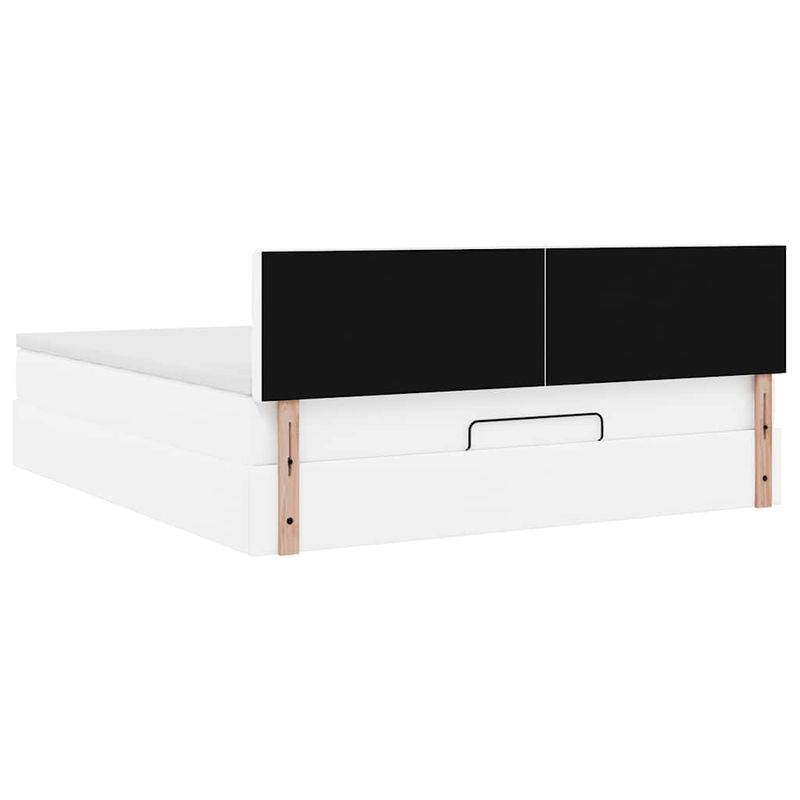 Casa si Gradina - Mobilier - Paturi si accesorii - Paturi - Cadru pat otoman cu saltea alb pur 180x200cm piele artificiala - Infinity.ro