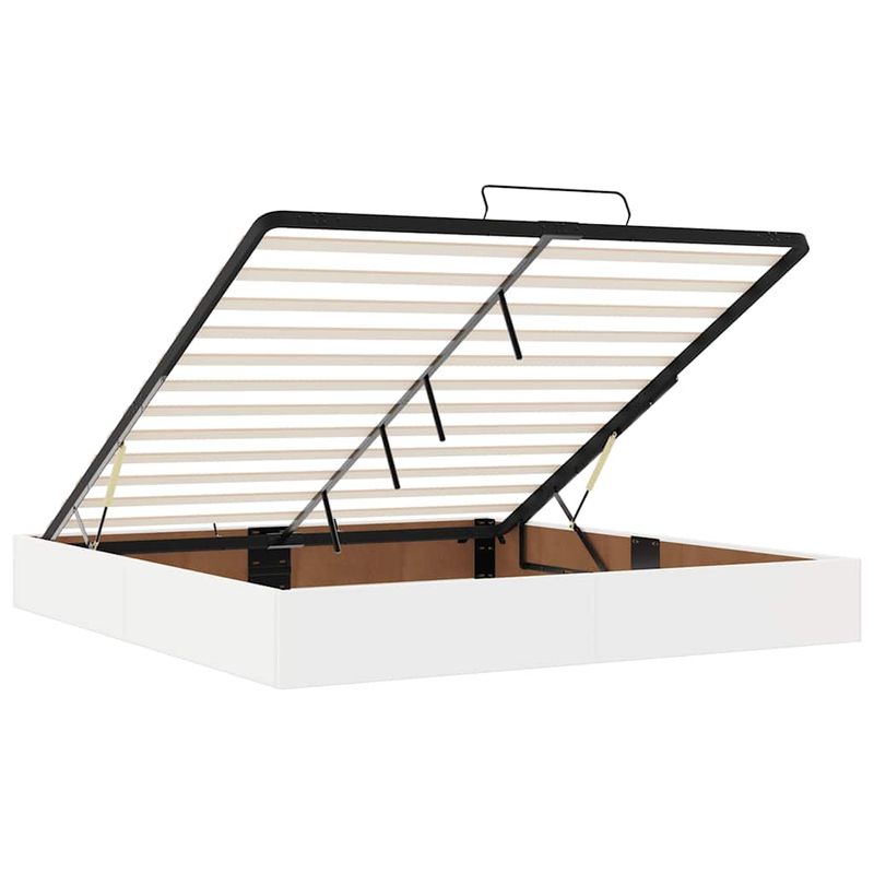 Casa si Gradina - Mobilier - Paturi si accesorii - Paturi - Cadru pat otoman cu saltea alb pur 180x200cm piele artificiala - Infinity.ro