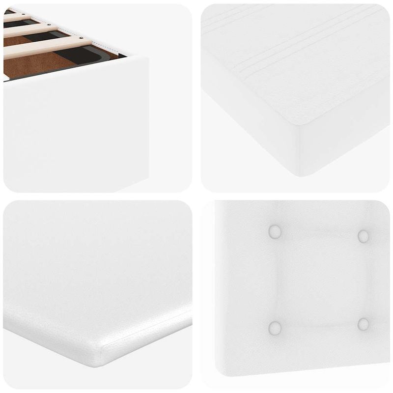 Casa si Gradina - Mobilier - Paturi si accesorii - Paturi - Cadru pat otoman cu saltea alb pur 180x200cm piele artificiala - Infinity.ro
