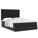 Casa si Gradina - Mobilier - Paturi si accesorii - Paturi - Cadru pat otoman cu saltea neagra 140x190cm piele artificiala - Infinity.ro