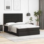 Casa si Gradina - Mobilier - Paturi si accesorii - Paturi - Cadru pat otoman cu saltea neagra 140x190cm piele artificiala - Infinity.ro