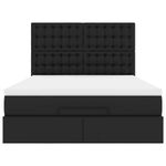Casa si Gradina - Mobilier - Paturi si accesorii - Paturi - Cadru pat otoman cu saltea neagra 140x190cm piele artificiala - Infinity.ro