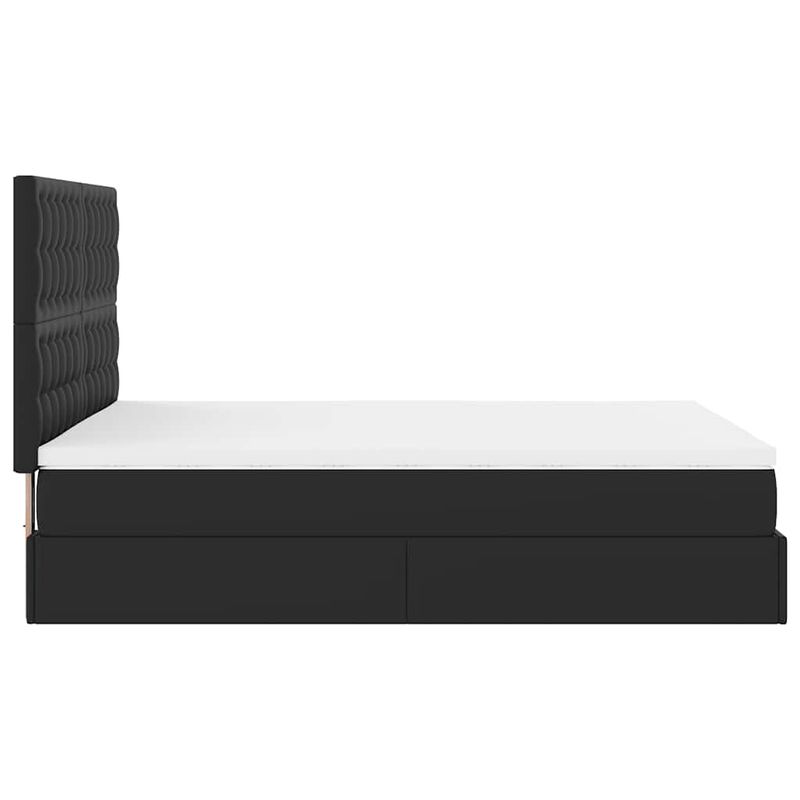 Casa si Gradina - Mobilier - Paturi si accesorii - Paturi - Cadru pat otoman cu saltea neagra 140x190cm piele artificiala - Infinity.ro