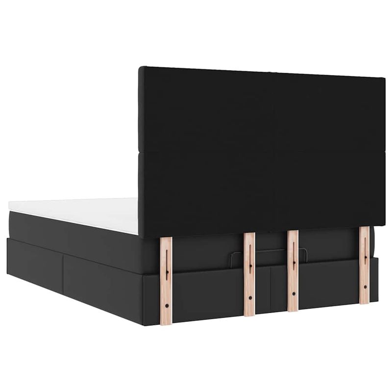 Casa si Gradina - Mobilier - Paturi si accesorii - Paturi - Cadru pat otoman cu saltea neagra 140x190cm piele artificiala - Infinity.ro