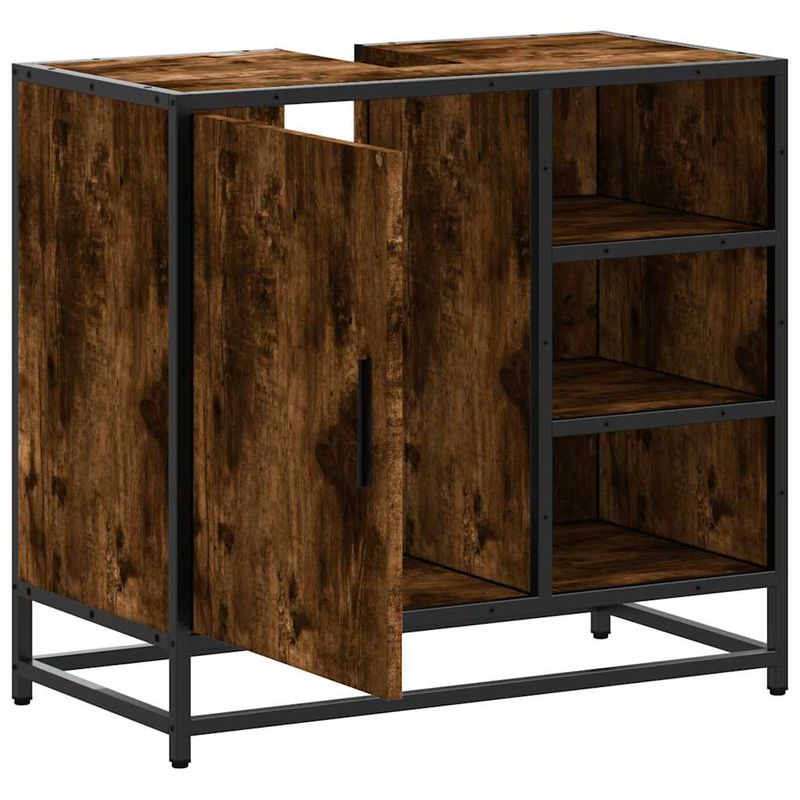 Casa si Gradina - Mobilier - Mobilier baie - Comode baie - Dulap pentru chiuveta de baie stejar afumat 65x33x60 cm lemn - Infinity.ro