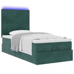 Casa si Gradina - Mobilier - Paturi si accesorii - Paturi - Cadru de pat otoman cu saltele, catifea verde inchis 90x190cm - Infinity.ro