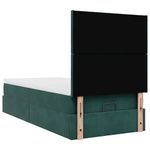 Casa si Gradina - Mobilier - Paturi si accesorii - Paturi - Cadru de pat otoman cu saltele, catifea verde inchis 90x190cm - Infinity.ro