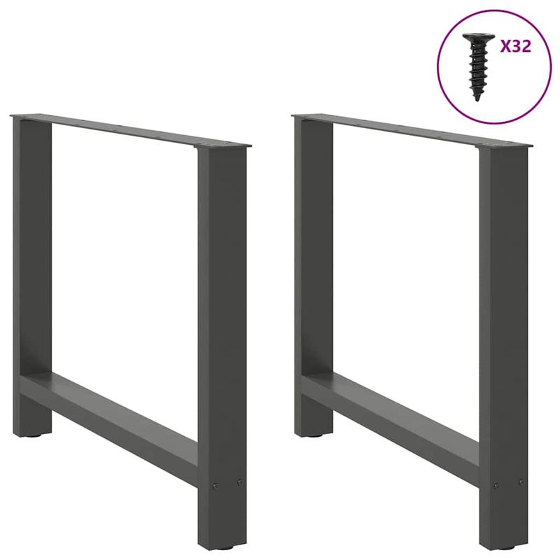 Casa si Gradina - Mobilier - Feronerie si accesorii mobila - Picioare masuta de cafea Antracit 2 buc 90x(72-73) cm Otel - Infinity.ro