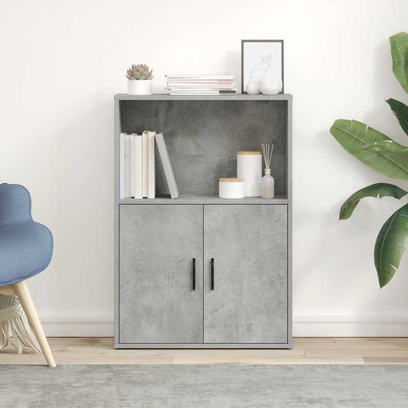 Casa si Gradina - Mobilier - Biblioteci si rafturi - Biblioteci - Biblioteca, gri beton, 60x24x85 cm, lemn prelucrat - Infinity.ro