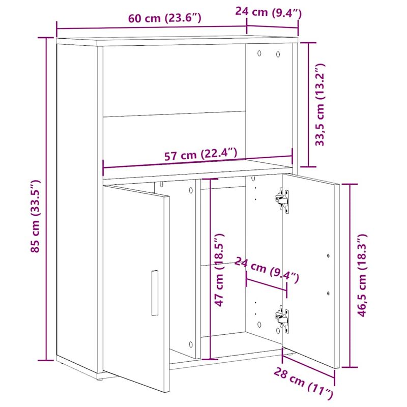 Casa si Gradina - Mobilier - Biblioteci si rafturi - Biblioteci - Biblioteca, gri beton, 60x24x85 cm, lemn prelucrat - Infinity.ro