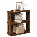 Casa si Gradina - Mobilier - Biblioteci si rafturi - Biblioteci - Biblioteca 3 niveluri stejar fumuriu 60x30x60 cm lemn prelucrat - Infinity.ro
