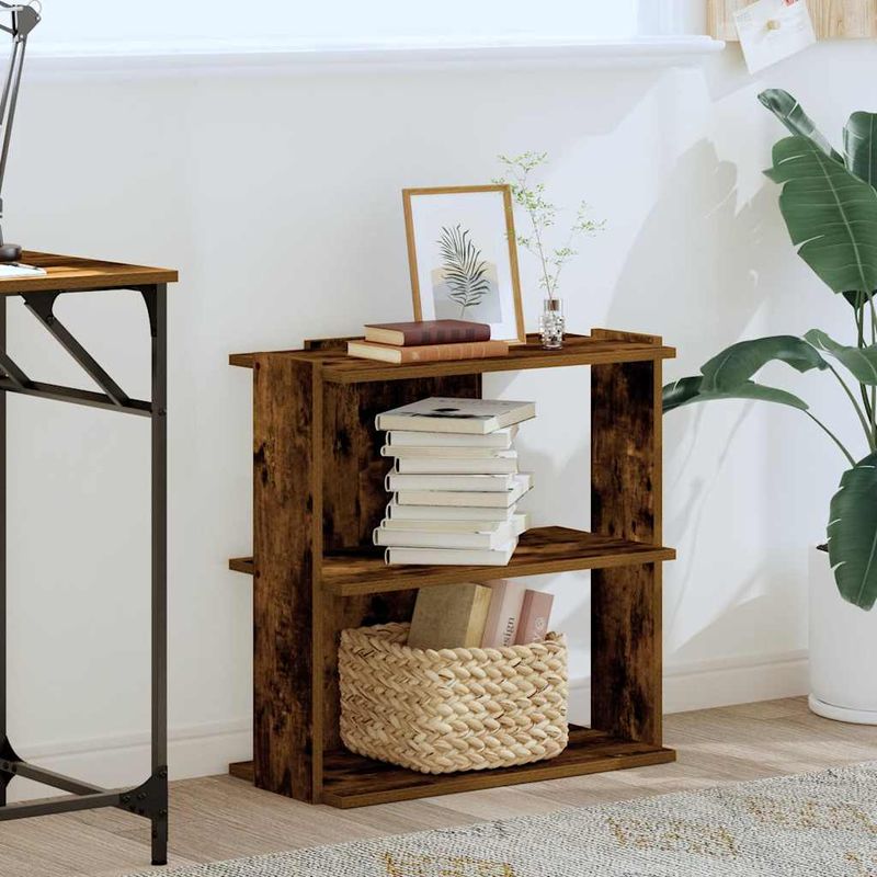 Casa si Gradina - Mobilier - Biblioteci si rafturi - Biblioteci - Biblioteca 3 niveluri stejar fumuriu 60x30x60 cm lemn prelucrat - Infinity.ro