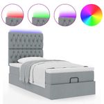 Casa si Gradina - Mobilier - Paturi si accesorii - Paturi - Cadru pat otoman cu saltea tesatura gri deschis 90x200cm - Infinity.ro