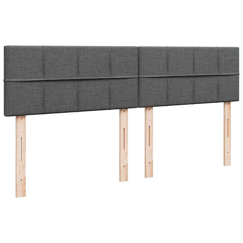 Casa si Gradina - Mobilier - Paturi si accesorii - Paturi - Cadru de pat otoman cu saltele tesatura gri inchis 160x200cm - Infinity.ro