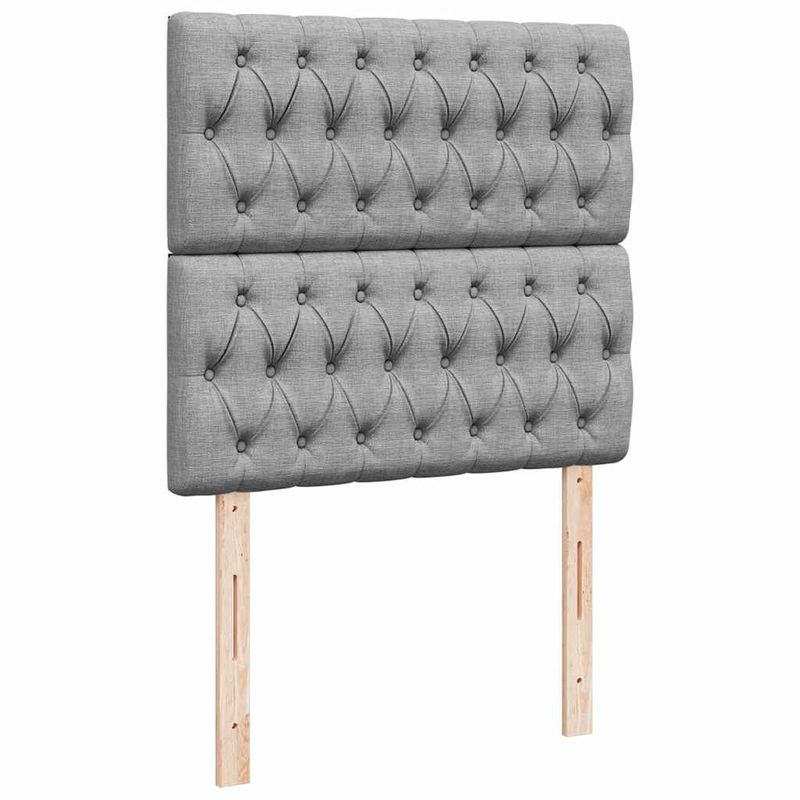 Casa si Gradina - Mobilier - Paturi si accesorii - Paturi - Cadru pat otoman cu saltea tesatura gri deschis 90x200cm - Infinity.ro