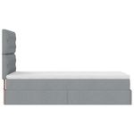 Casa si Gradina - Mobilier - Paturi si accesorii - Paturi - Cadru pat otoman cu saltea tesatura gri deschis 90x200cm - Infinity.ro