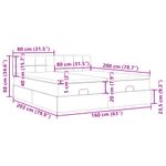 Casa si Gradina - Mobilier - Paturi si accesorii - Paturi - Cadru de pat otoman cu saltele tesatura gri inchis 160x200cm - Infinity.ro