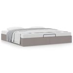 Casa si Gradina - Mobilier - Paturi si accesorii - Paturi - Cadru de pat otoman fara saltea Taup 200x200 cm tesatura - Infinity.ro