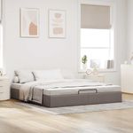 Casa si Gradina - Mobilier - Paturi si accesorii - Paturi - Cadru de pat otoman fara saltea Taup 200x200 cm tesatura - Infinity.ro