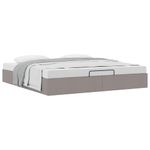Casa si Gradina - Mobilier - Paturi si accesorii - Paturi - Cadru de pat otoman fara saltea Taup 200x200 cm tesatura - Infinity.ro