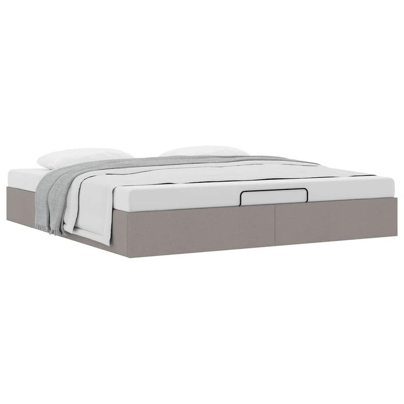 Casa si Gradina - Mobilier - Paturi si accesorii - Paturi - Cadru de pat otoman fara saltea Taup 200x200 cm tesatura - Infinity.ro