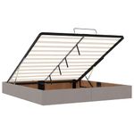 Casa si Gradina - Mobilier - Paturi si accesorii - Paturi - Cadru de pat otoman fara saltea Taup 200x200 cm tesatura - Infinity.ro