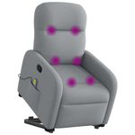 Ingrijire personala si Cosmetice - Sanatate si wellness - Articole wellness - Fotolii de masaj - Fotoliu de masaj rabatabil cu ridicare, gri deschis, textil - Infinity.ro