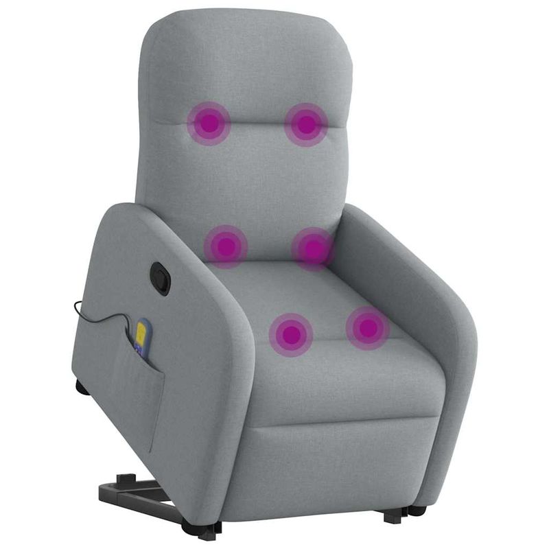 Ingrijire personala si Cosmetice - Sanatate si wellness - Articole wellness - Fotolii de masaj - Fotoliu de masaj rabatabil cu ridicare, gri deschis, textil - Infinity.ro